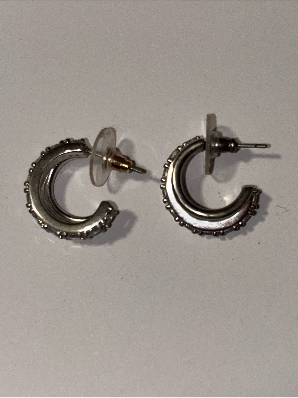 Kendra Scott Silver Textured Crescent Hoop Earrings